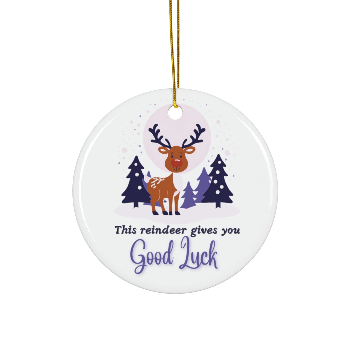 Christmas Reindeer Ceramic Ornament