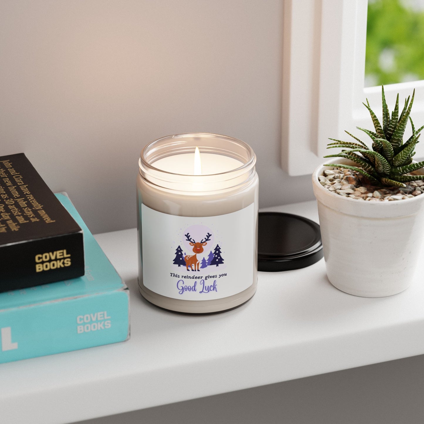 Christmas Candle with Reindeer: Illuminate Your Holidays with Magic and Warmth